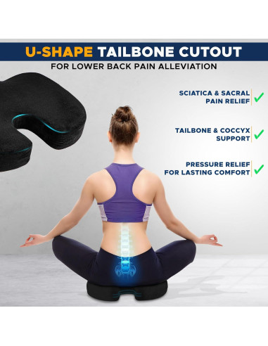 Cojín de Asiento Ortopédico EcoNour ENGEOC de Espuma de Memoria