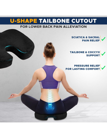 Cojín de Asiento Ortopédico EcoNour ENGEOC de Espuma de Memoria