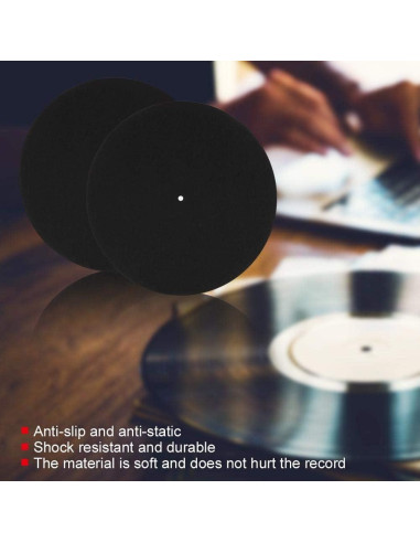 2 Mats de Fieltro para Tocadiscos Zopsc 30 cm Antideslizantes