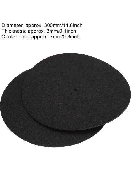 2 Mats de Fieltro para Tocadiscos Zopsc 30 cm Antideslizantes