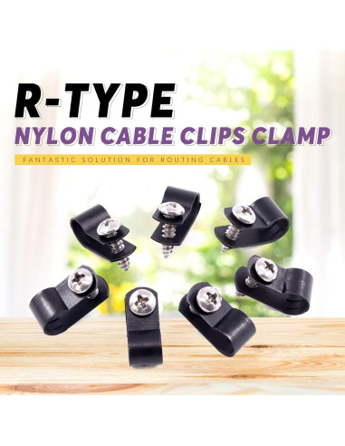Clips de Cable de Plástico Nylon Swpeet 120 Piezas 8 mm Negro