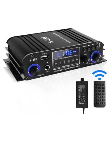 Amplificador Estéreo Bluetooth Eifotoric S288 4 Canales 50Wx4