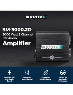 Amplificador de audio Autotek 3000W 2 canales Clase D 2