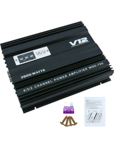 Amplificador Estéreo de 4 Canales YaeCCC V12 705 120W RMS 2