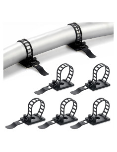 100 Sujetadores de Cable Adhesivos Fippy Nylon Negro 8.8cm