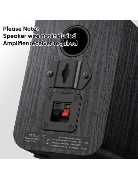Altavoces de Estantería Pasivos RIOWOIS DS6500M 30W Madera