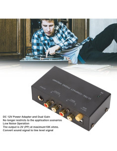 Preamp de Phono Dpofirs PP400 con Control de Ganancia 100-240V 2