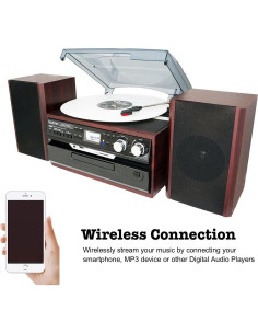 Tocadiscos Bluetooth Boytone BT-24DJM con Altavoces Estéreo 2