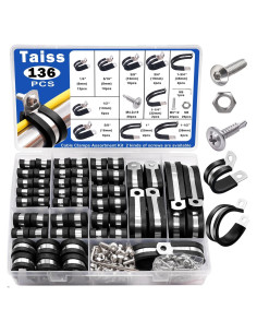 Kit de Abrazaderas de Cable Taiss 136PCS Acero Inoxidable 304