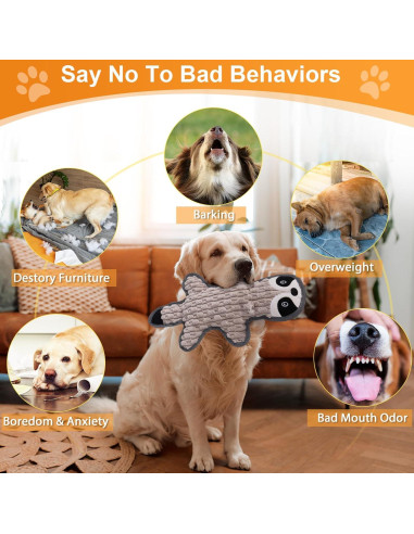 Paquete de 5 Juguetes para Perros Eneston Sin Relleno Multicolor