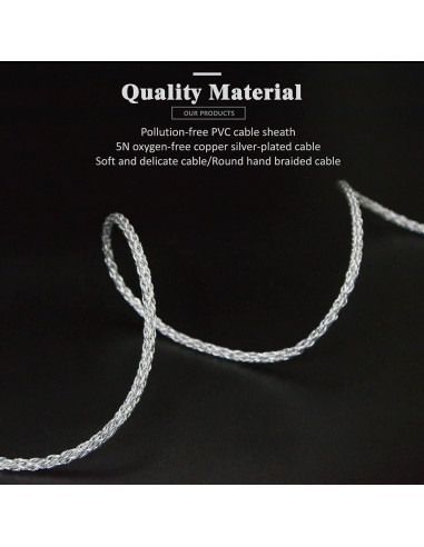 Cable de Reemplazo para Auriculares GUCraftsman 1.2m Grafeno