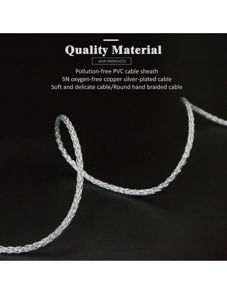 Cable de Reemplazo para Auriculares GUCraftsman 1.2m Grafeno