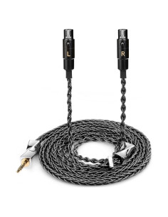 Cable de Audio FAAEAL 1.5m 3.5mm Plata Pura para Audeze