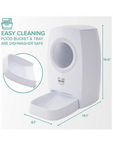 Dispensador Automático de Comida Arf Pets 6L para Mascotas