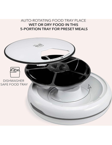 Dispensador Automático de Comida Arf Pets 5 Comidas 1 Taza