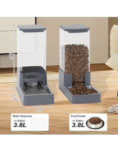 Comedero y dispensador de agua Wefeedy 3.78L acero inoxidable 2