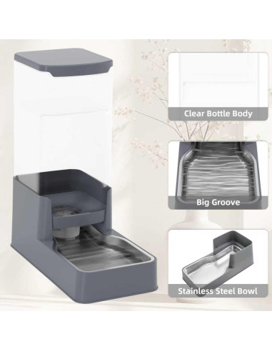 Comedero y dispensador de agua Wefeedy 3.78L acero inoxidable