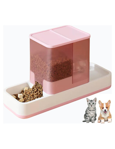 Dispensador Automático de Comida y Agua Tfwadmx 2 en 1 Rosa