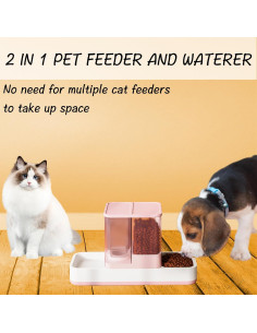 Dispensador Automático de Comida y Agua Tfwadmx 2 en 1 Rosa 2