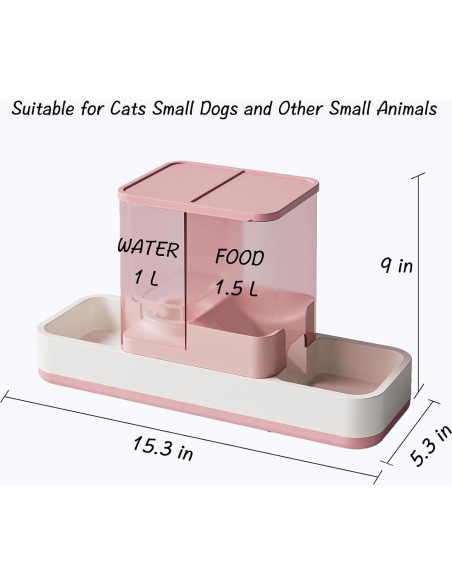 Dispensador Automático de Comida y Agua Tfwadmx 2 en 1 Rosa