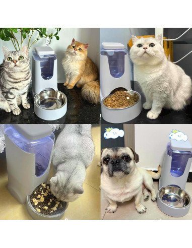 Comedero Gravitacional Hamiledyi 2.8L Acero Inoxidable Gris