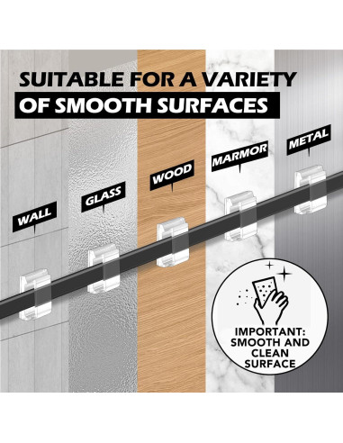 Clips Adhesivos para Cables AGPTEK 100 PCS Transparente