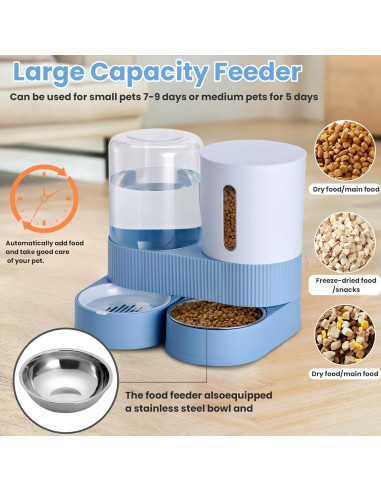 Comedero Automático Pawzone para Gatos y Perros 2.6L Azul