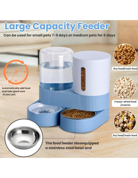 Comedero Automático Pawzone para Gatos y Perros 2.6L Azul