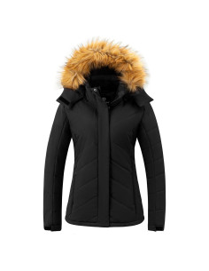 Chaqueta de Esquí Impermeable Wantdo para Mujeres - Negro