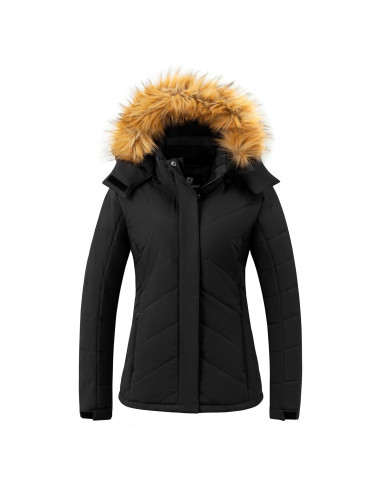 Chaqueta de Esquí Impermeable Wantdo para Mujeres - Negro