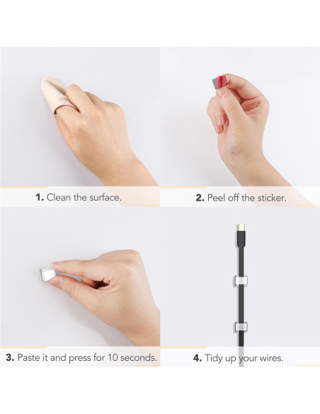 Clips Adhesivos para Cables AGPTEK 100 PCS Transparente Clips Adhesivos para Cables AGPTEK 100 PCS Transparente