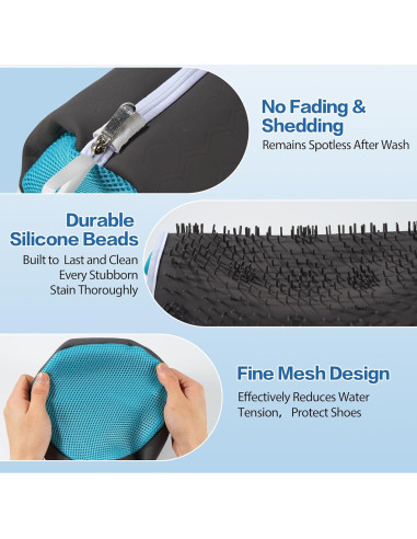 Bolsa de Lavado de Zapatos Xaarmonex de Silicona 2Pcs Gris