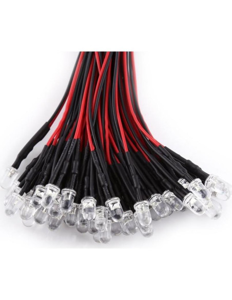 Diodos LED Pre Cableados YWBL-WH 50pcs 3/5/10mm Luz Blanca