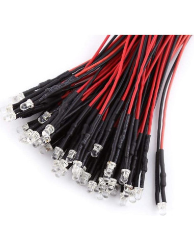 Diodos LED Pre Cableados YWBL-WH 50pcs 3/5/10mm Luz Blanca