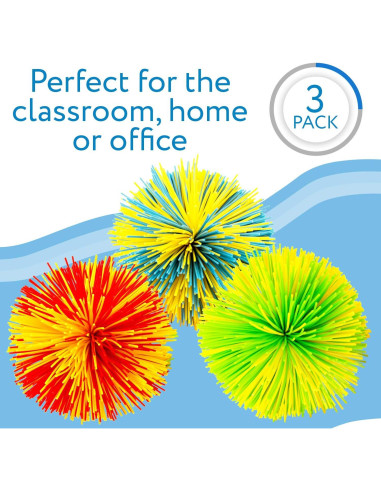 Pelotas Peludas Antiestrés Impresa 3-Pack 7.62 cm