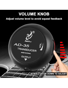 Pastilla Piezoeléctrica para Guitarra y Cuerdas - Mini con Volumen 2