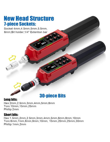 Destornillador de Par Digital ANPUDS 0.15-10Nm 42PCS