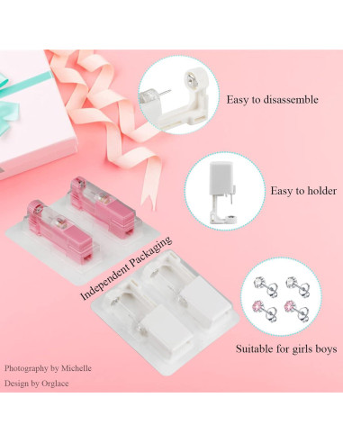 Kit de Perforación de Orejas Desechable Orglace - 4 Unidades