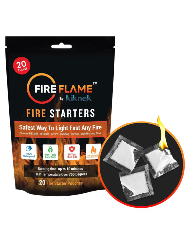 Encendedor FireFlame 20 Paquetes - 100% Impermeable Multiusos