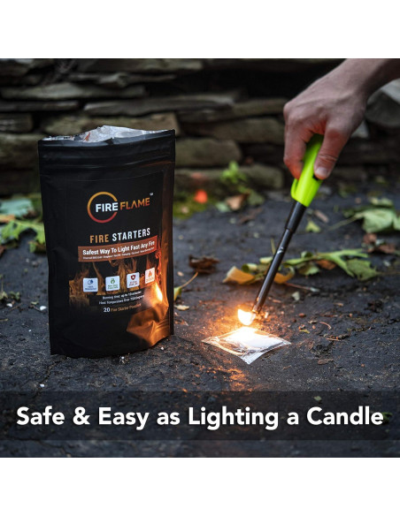 Encendedor FireFlame 20 Paquetes - 100% Impermeable Multiusos