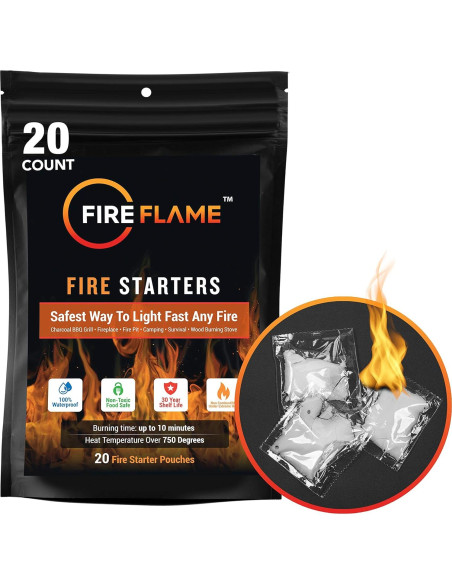 Encendedor FireFlame 20 Paquetes - 100% Impermeable Multiusos