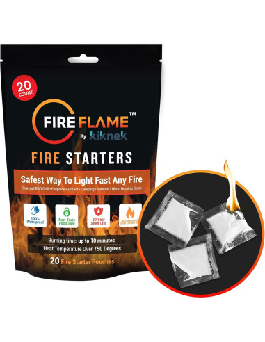 Encendedor FireFlame 20 Paquetes - 100% Impermeable Multiusos