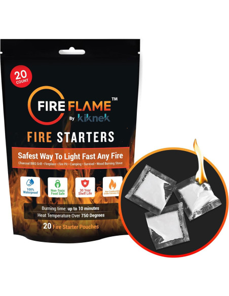 Encendedor FireFlame 20 Paquetes - 100% Impermeable Multiusos