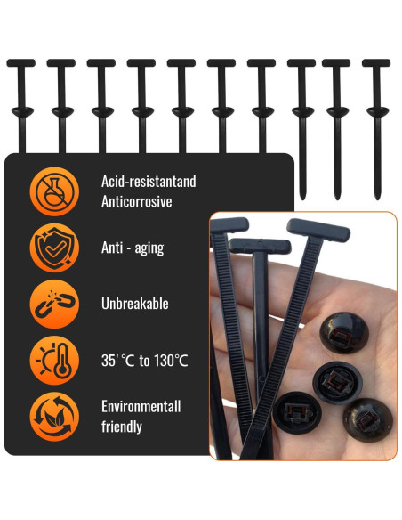 100 Hebillas de Cinta de Cable Nylon Meitelasi - Sujetadores Resistentes 100 Hebillas de Cinta de Cable Nylon Meitelasi - Sujetadores Resistentes