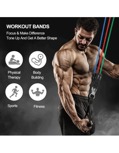 Conjunto de Bandas de Resistencia BSJ BESTGYM 150 LBS