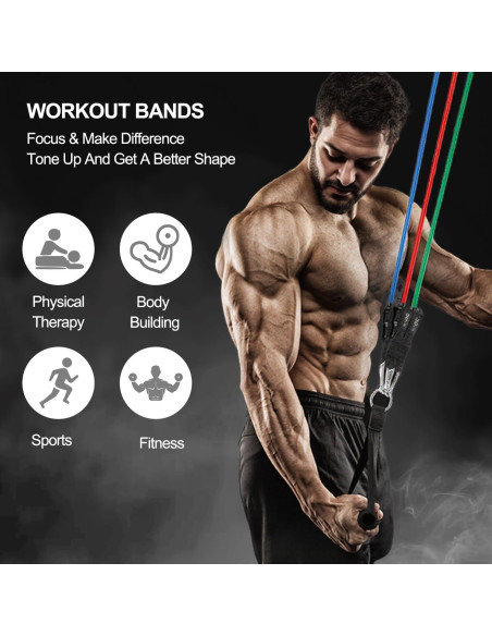 Conjunto de Bandas de Resistencia BSJ BESTGYM 150 LBS