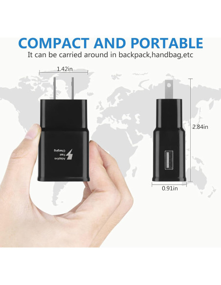 2 Adaptadores de Carga Rápida Adaptativa USB para Samsung