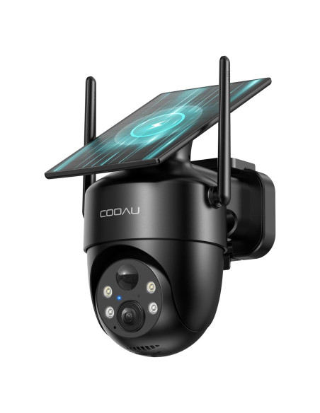 Cámara de Seguridad Solar COOAU C5 PRO 2K Inalámbrica IP66