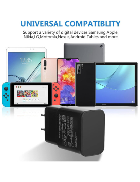 2 Adaptadores de Carga Rápida Adaptativa USB para Samsung