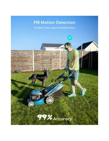 Cámara de Seguridad Solar COOAU C5 PRO 2K Inalámbrica IP66